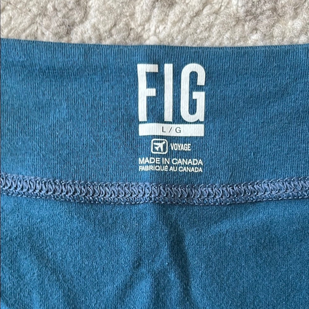 Faux wrap Fig blue teal tunic size large